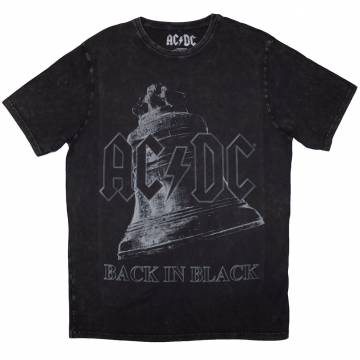 【予約商品】AC/DC Unisex Stone Wash バンドTシャツ: Back In Black Bell (Black) - BLACK