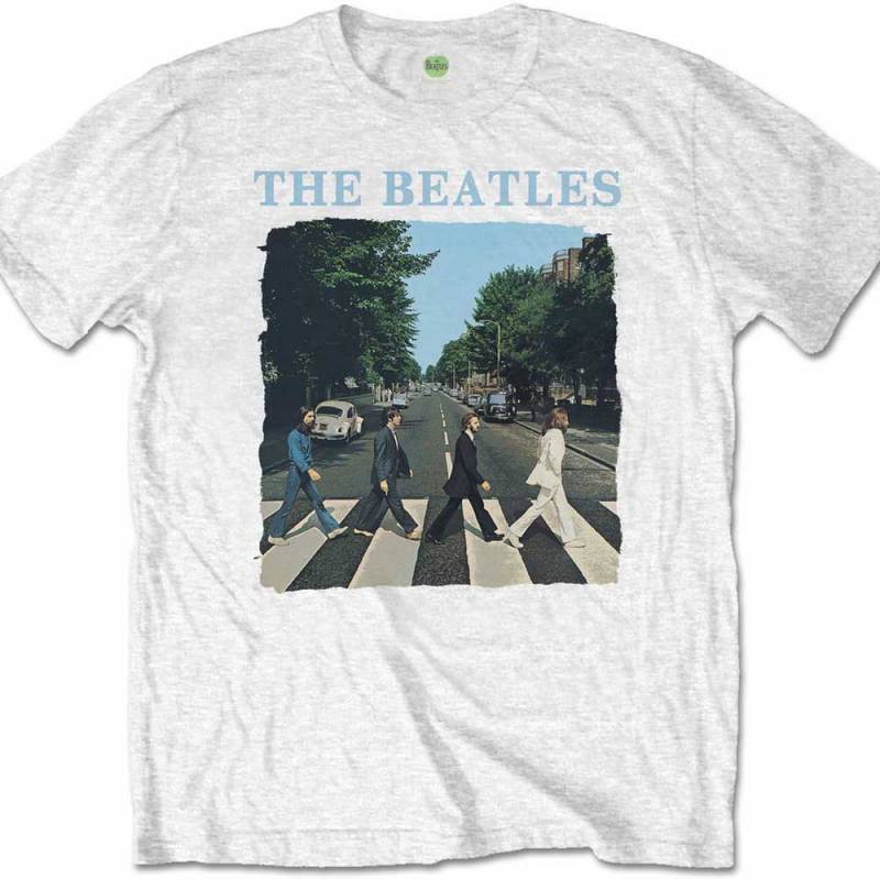 【予約商品】THE BEATLES バンドTシャツ ユニセックス: Abbey Road & Logo (White)