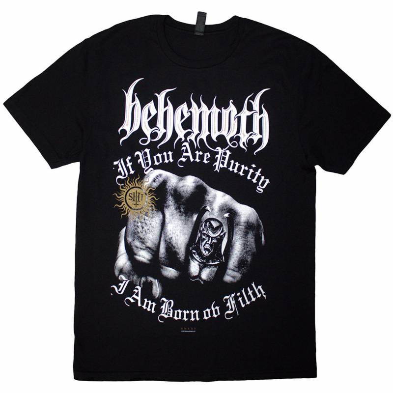 【予約商品】BEHEMOTH バンドTシャツ ユニセックス: The Shit Ov God Purity Fist (Black) (Back Print)