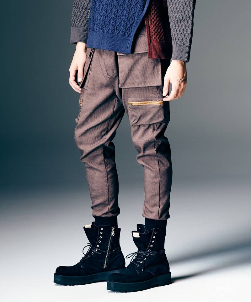 【予約商品】glamb(グラム)Rib Cargo Pants / リブカーゴパンツ - Brown