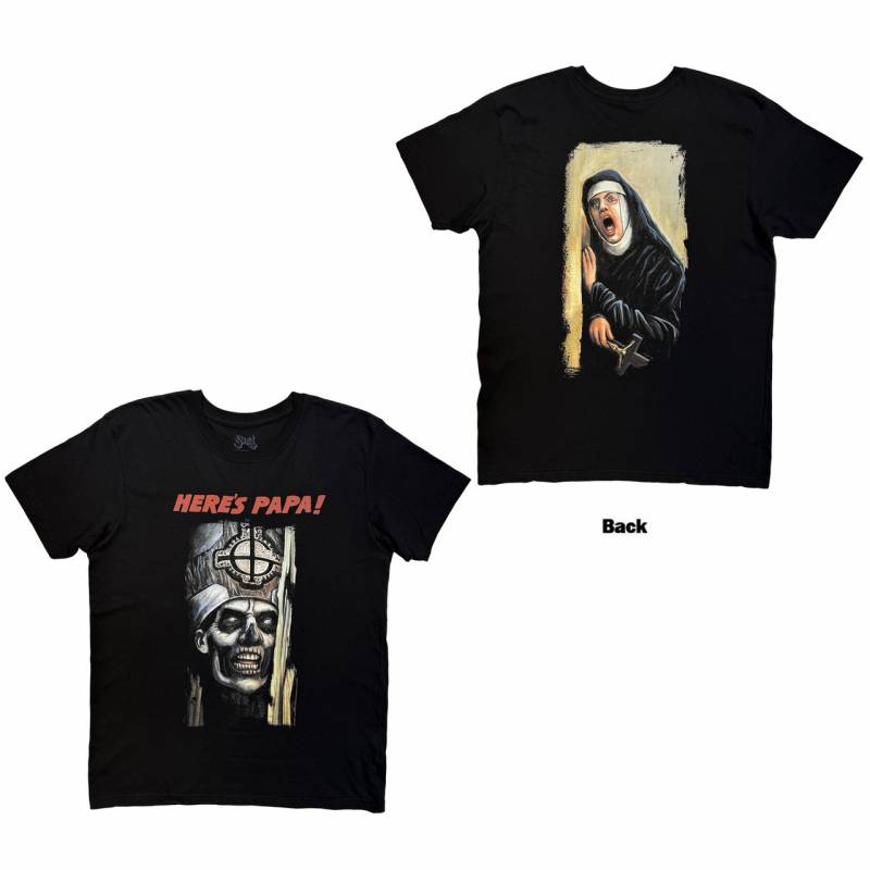 【予約商品】GHOST バンドTシャツ ユニセックス: Here's Papa (Black) (Back Print)