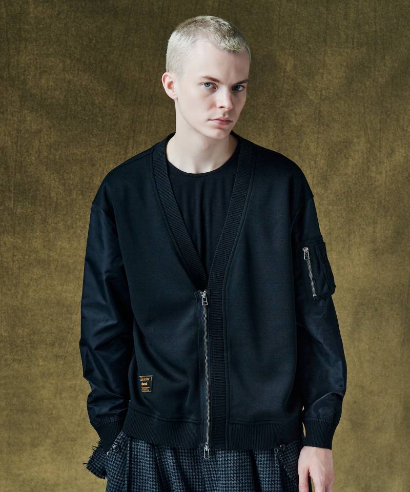 【予約商品】glamb(グラム) Bomber Cardigan / ボマーカーディガン - Black