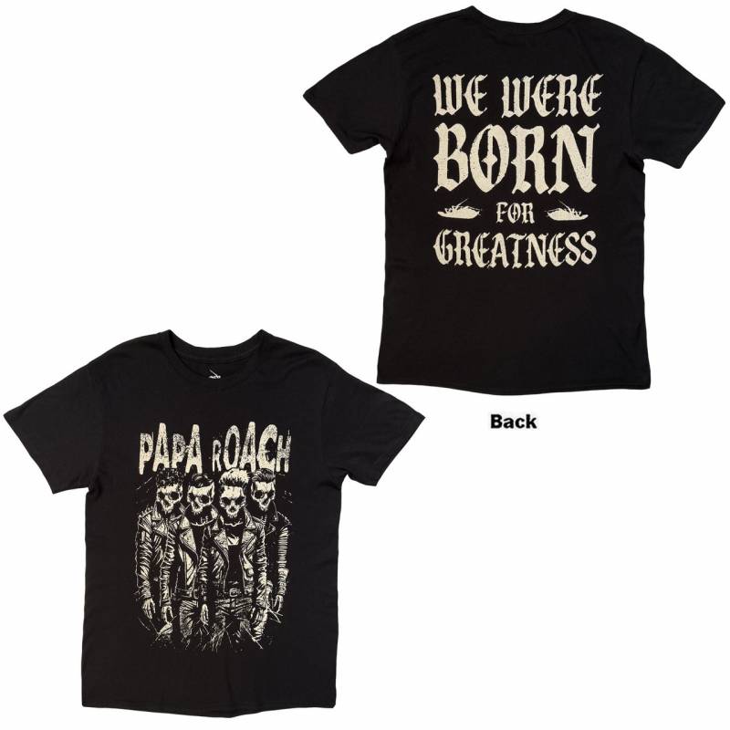 PAPA ROACH バンドTシャツ ユニセックス: Born For Greatness (Black) (Back Print)