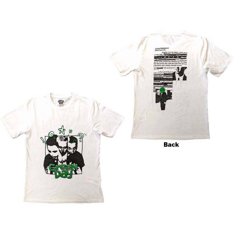 【予約商品】GREEN DAY バンドTシャツ ユニセックス: Good Riddance (White) (Back Print)