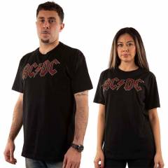 【予約商品】AC/DC バンドTシャツ ユニセックス: Full Colour Logo (Black) (Embellished) - BLACK