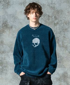 【予約商品】glamb(グラム)GB0325/KNT04 : Skull Molle Knit / スカルモールニット - Navy