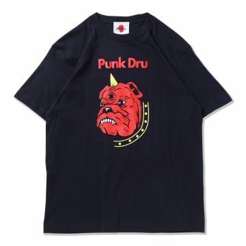 【予約商品】PUNK DRUNKERS (パンクドランカーズ) REDブルドッグTEE - NAVY