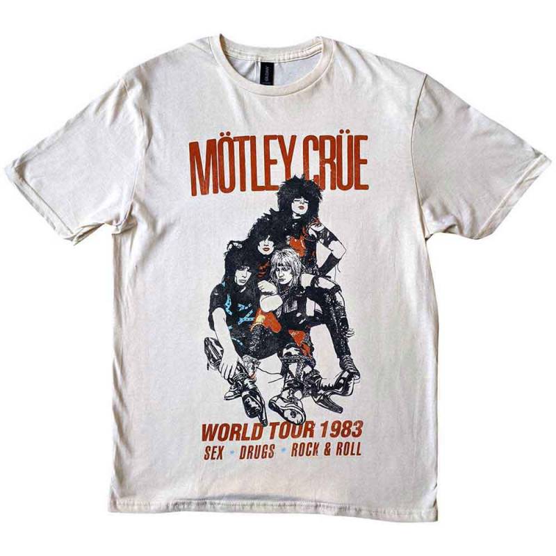 【予約商品】MOTLEY CRUE バンドTシャツ ユニセックス: World Tour Vintage (White)