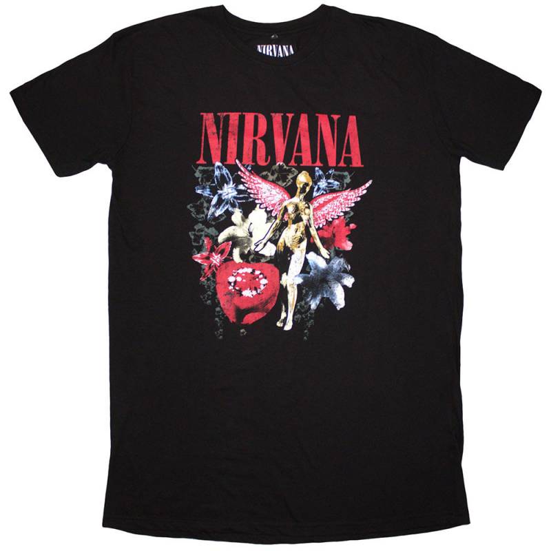 NIRVANA Ladies バンドTシャツ Dress: In Utero Vintage Collage (Black)