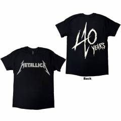 【予約商品】METALLICA バンドTシャツ ユニセックス: 40th Anniversary Songs Logo (Black) (Back Print)