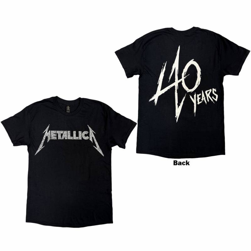 【予約商品】METALLICA バンドTシャツ ユニセックス: 40th Anniversary Songs Logo (Black) (Back Print)