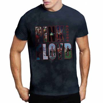 【予約商品】PINK FLOYD バンドTシャツ ユニセックス: Echoes Album Montage (Dip-Dye On Black) (Wash Collection) - DIP-DYE ON BLACK