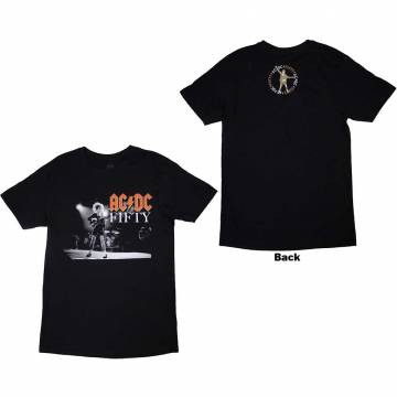 【予約商品】AC/DC バンドTシャツ ユニセックス: On Stage Fifty (Black) (Back Print) - BLACK