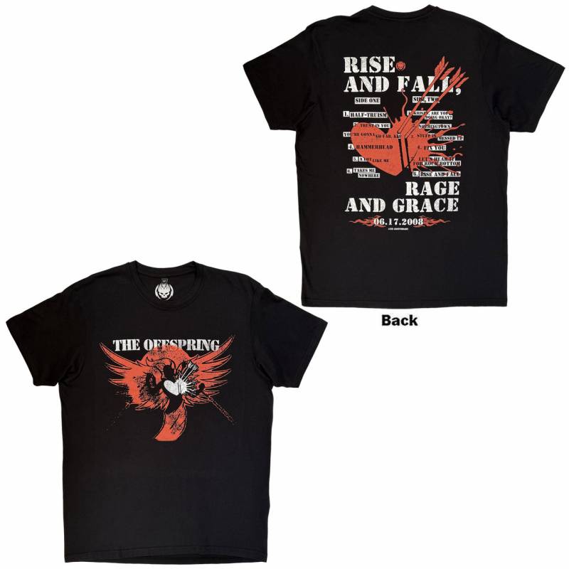 【予約商品】THE OFFSPRING Unisex Premium Carbon バンドTシャツ: Rise And Fall (Black) (Back Print)