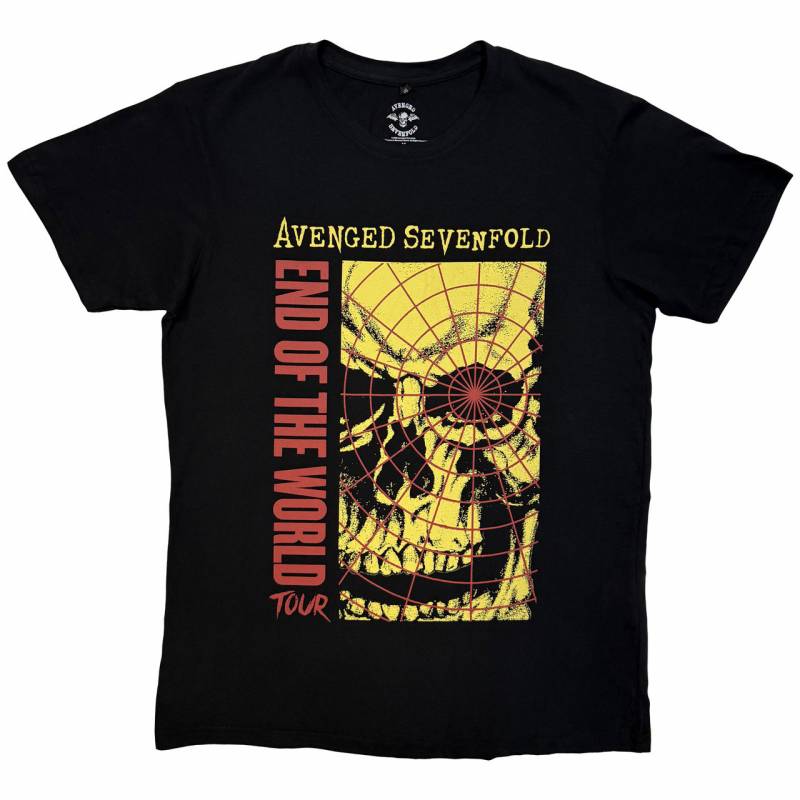 【予約商品】AVENGED SEVENFOLD Unisex Premium Carbon バンドTシャツ: End Of The World Tour (Black)