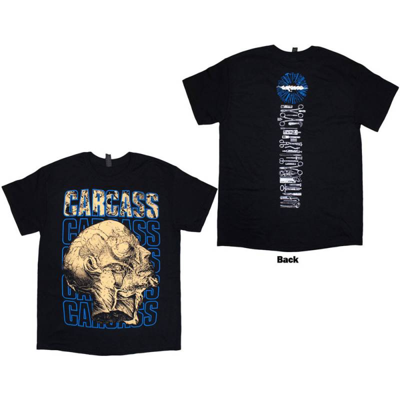 CARCASS バンドTシャツ ユニセックス: Necro Head (Black) (Back Print)