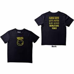 【予約商品】NIRVANA バンドTシャツ ユニセックス: Flower Sniffin (Black) (Back Print)