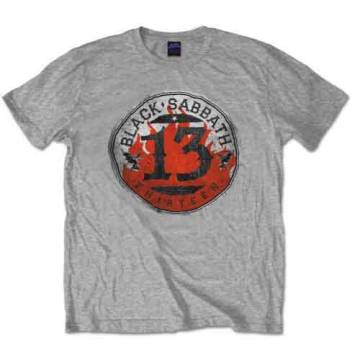 【予約商品】BLACK SABBATH バンドTシャツ ユニセックス: 13 Flame Circle - GREY
