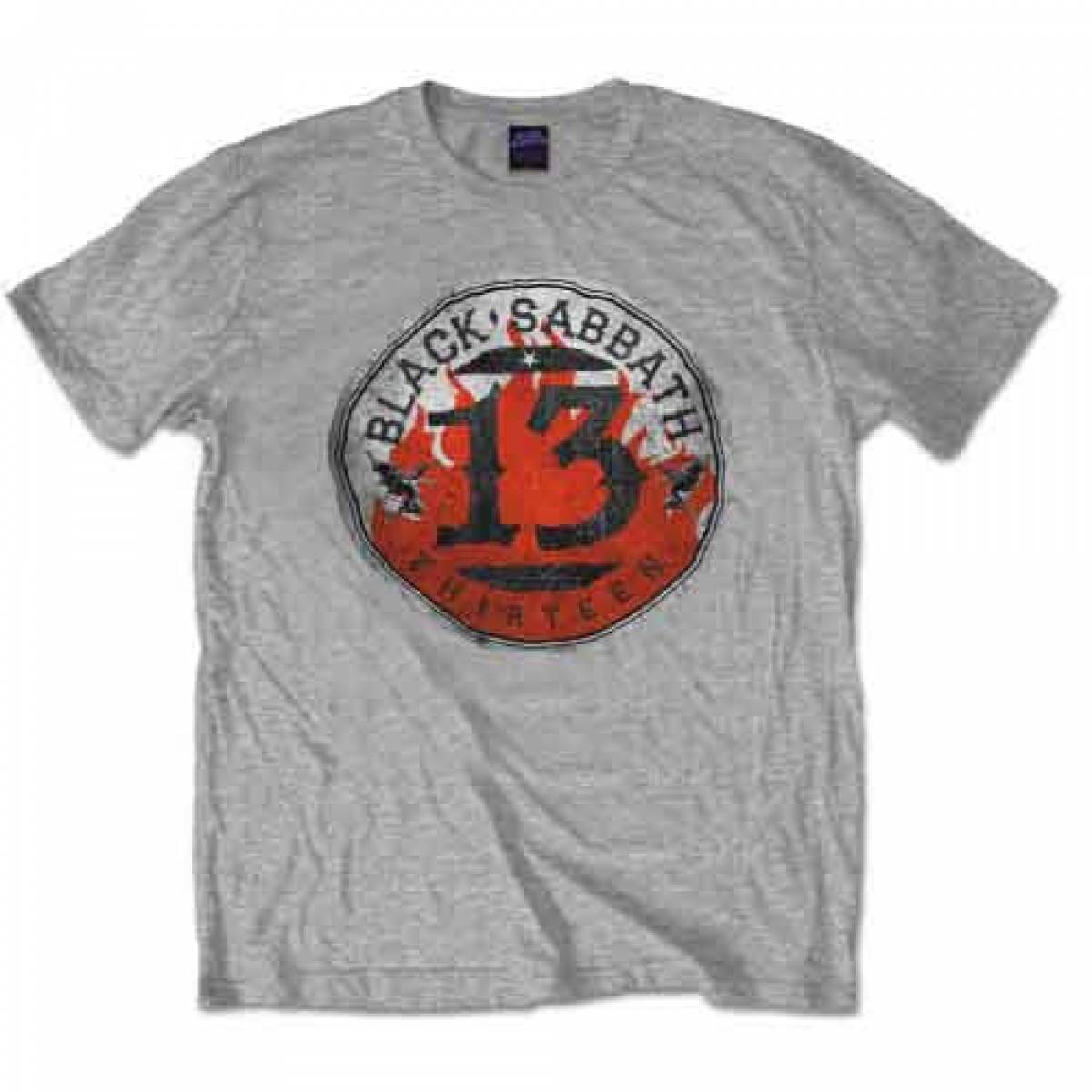 【予約商品】BLACK SABBATH バンドTシャツ ユニセックス: 13 Flame Circle - GREY