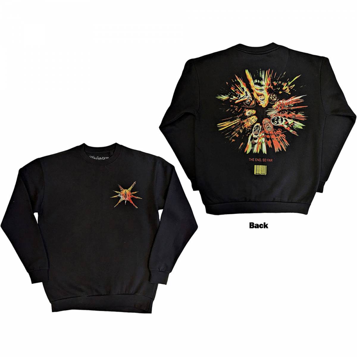 【予約商品】SLIPKNOT Unisex Sweatshirt: The End, So Far Band Figures (Black) (Back Print) - BLACK