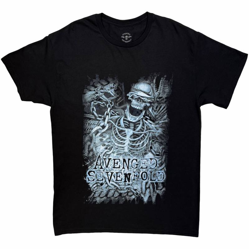 【予約商品】AVENGED SEVENFOLD バンドTシャツ ユニセックス: Chained Skeleton (Black)