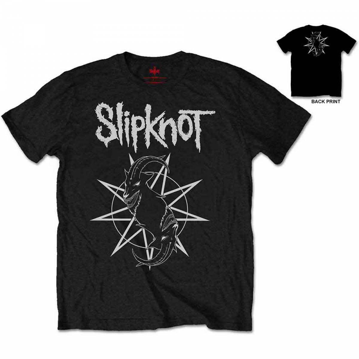 【予約商品】SLIPKNOT バンドTシャツ ユニセックス: Goat Star Logo (Black) (Back Print) - BLACK