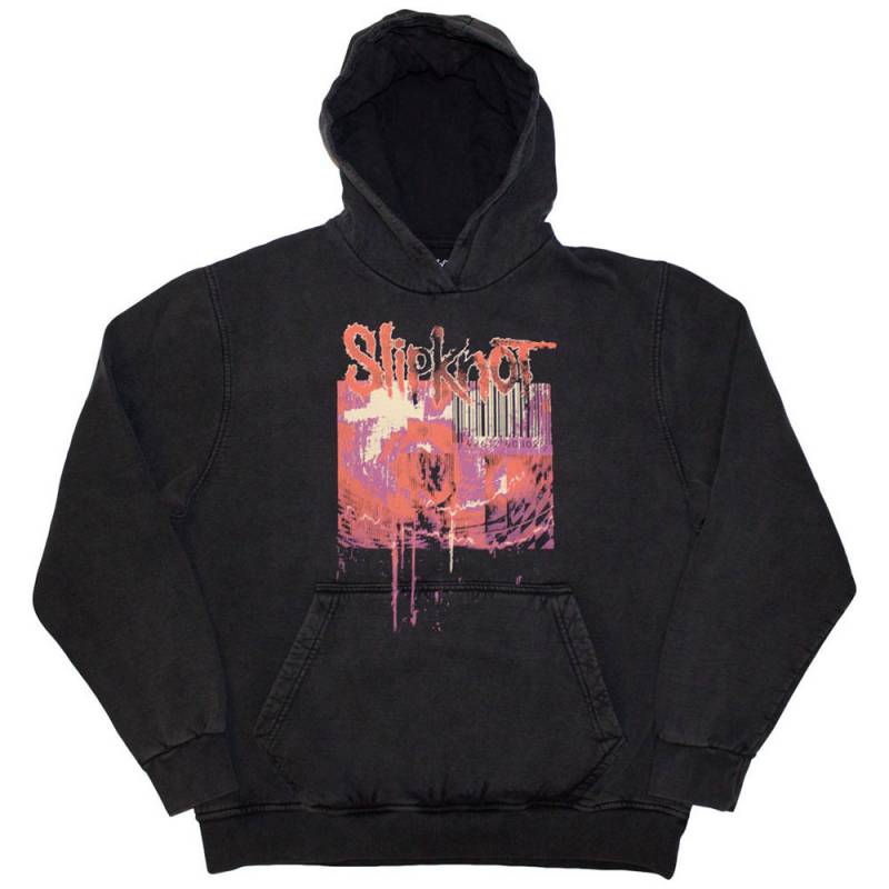 【予約商品】SLIPKNOT Unisex Stone Wash Pullover Hoodie: The End, So Far Barcode (Charcoal Grey) (Back Print) - CHARCOAL GREY