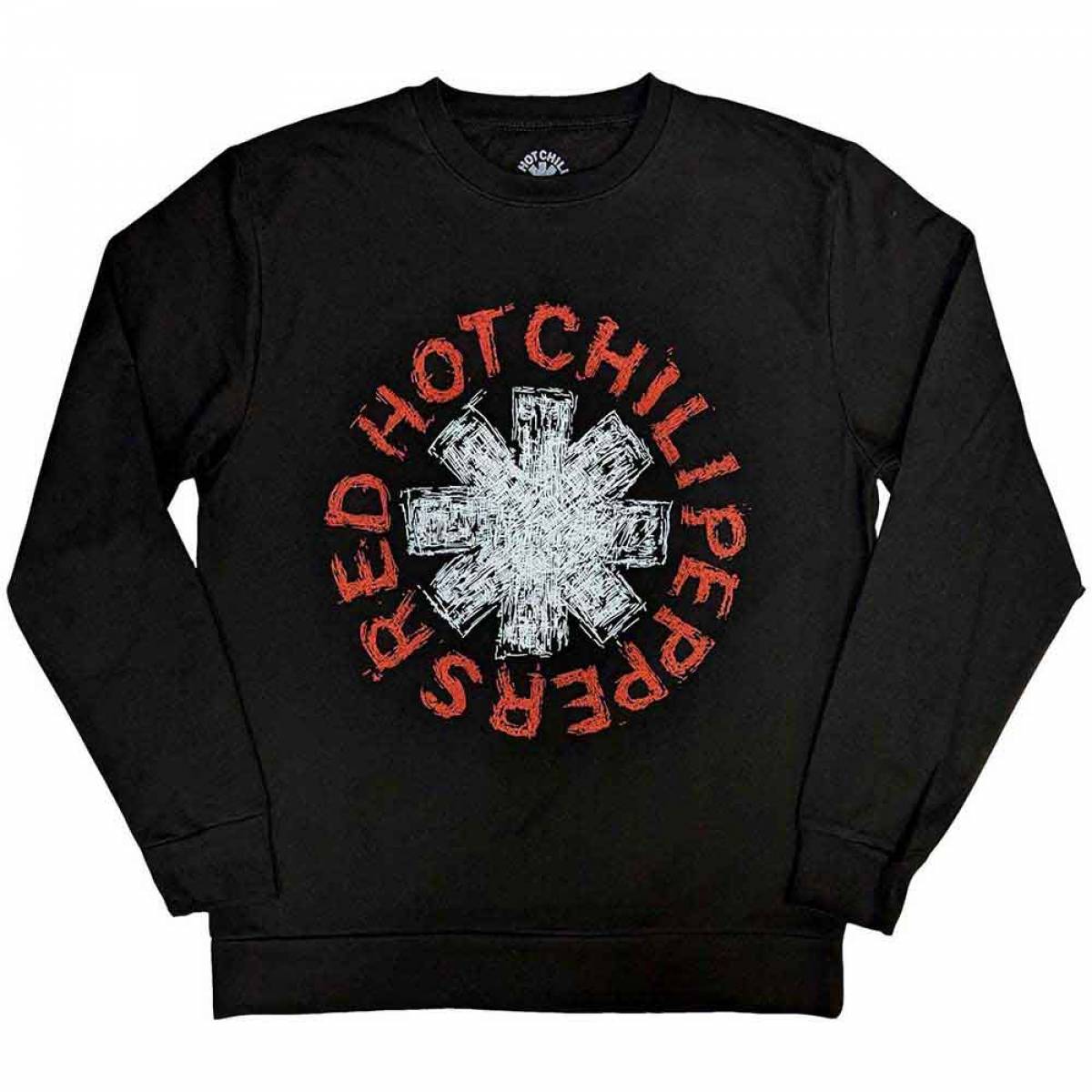 【予約商品】RED HOT CHILI PEPPERS Unisex Sweatshirt: Scribble Asterisk (Black) - BLACK