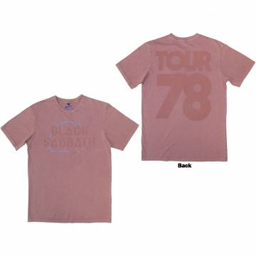 【予約商品】BLACK SABBATH Unisex Stone Wash バンドTシャツ: Never Say Die (Back Print) - KASHMIR RED