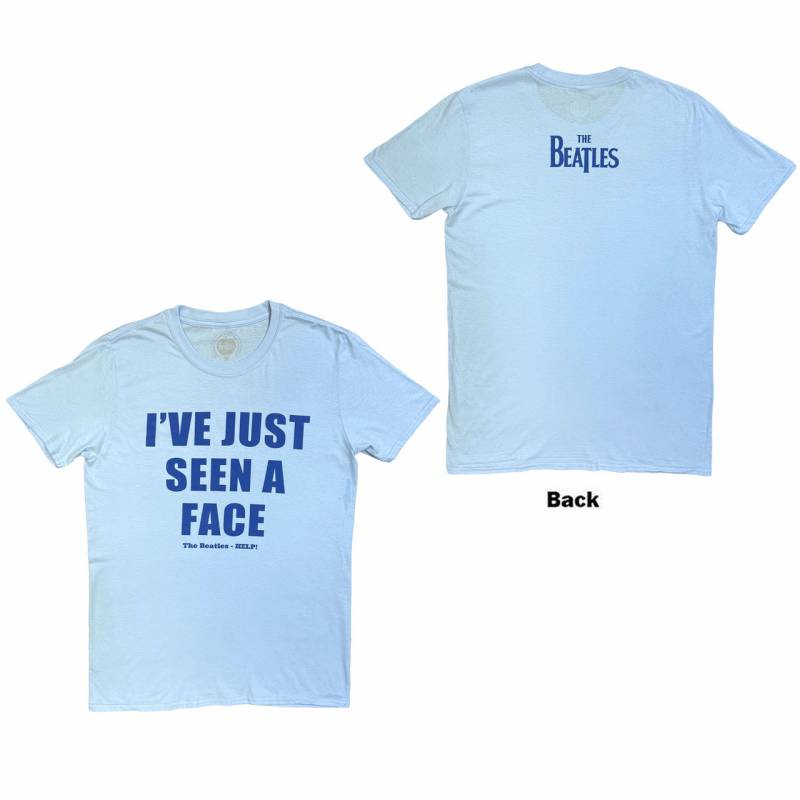 【予約商品】THE BEATLES バンドTシャツ ユニセックス: I've Just Seen A Face (Light Blue) (Back Print)