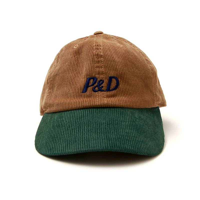 【予約商品】PUNK DRUNKERS (パンク・ドランカーズ) コーデュロイ2tone.CAP - BEIGE/D.GREEN