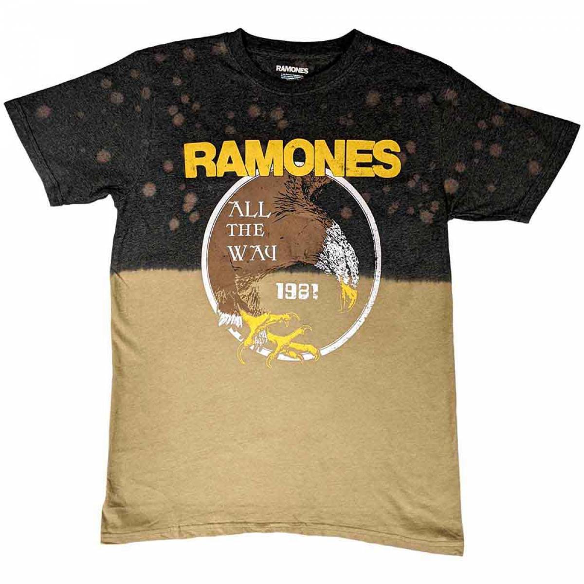 【予約商品】RAMONES バンドTシャツ ユニセックス: All The Way (Black) (Wash Collection) - BLACK
