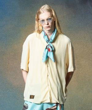 【予約商品】glamb(グラム)GB0225/SH10 : Glamour Crepe Shirt / グラマークレープシャツ - White