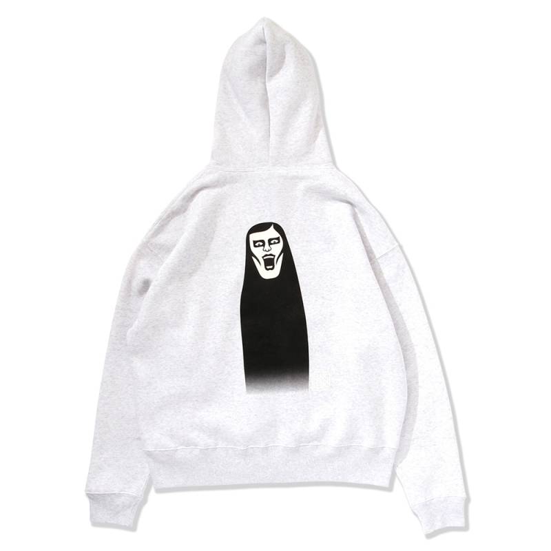 【予約商品】PUNK DRUNKERS (パンク・ドランカーズ) 顔ありZIPパーカ - ASH