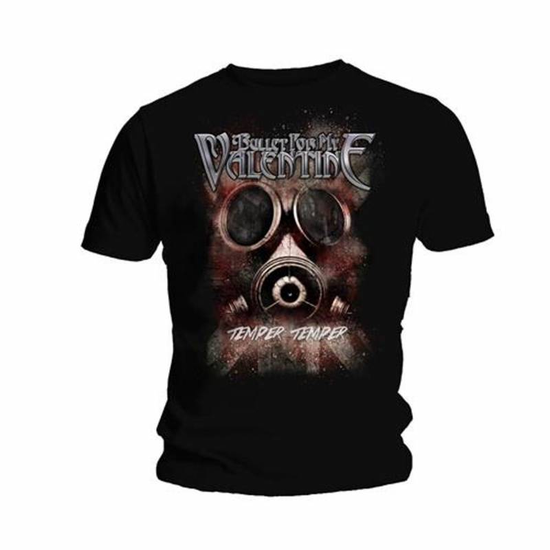 【予約商品】BULLET FOR MY VALENTINE バンドTシャツ ユニセックス: Temper Temper Gas Mask (Black)