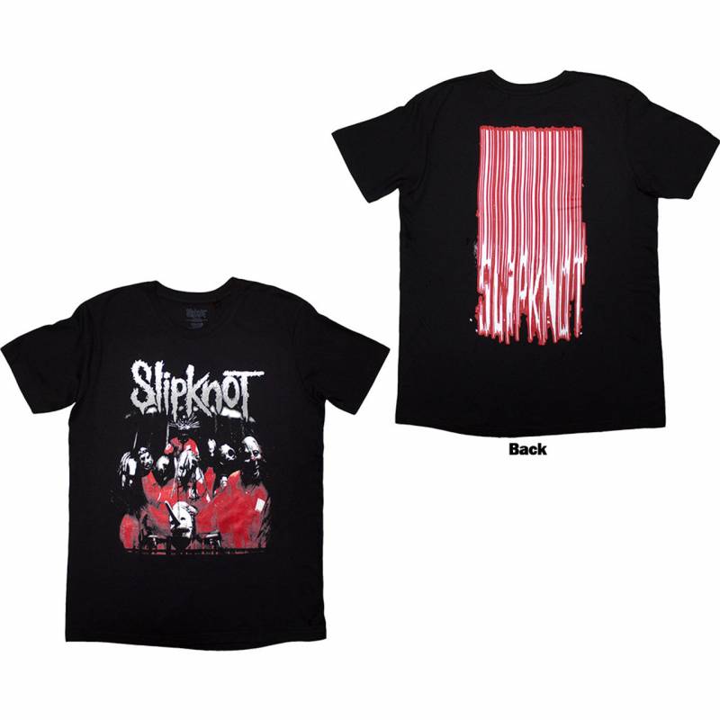 【予約商品】SLIPKNOT バンドTシャツ ユニセックス: Stretched Barcode (Black) (Back Print)