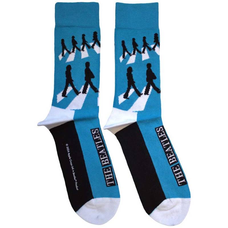 【予約商品】THE BEATLES Unisex Ankle Socks: Abbey Road Silhouettes Repeat (Blue)
