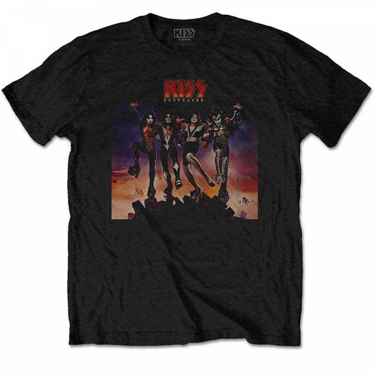 【予約商品】KISS バンドTシャツ ユニセックス: Destroyer (Black) - BLACK