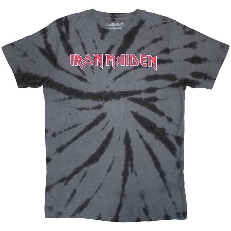 【予約商品】IRON MAIDEN バンドTシャツ ユニセックス: Logo (Charcoal Grey) (Wash Collection)