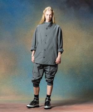 【予約商品】glamb(グラム)GB0225/ST02 : Deformed Stand Collar Shirt Set Up / デフォームスタンドカラーシャツセットアップ - Gray