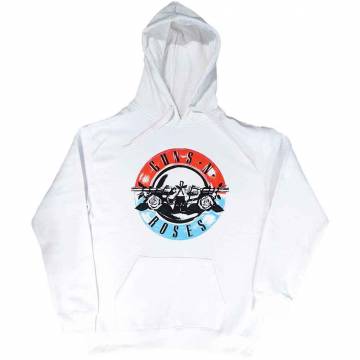 【予約商品】GUNS N' ROSES Unisex Pullover Hoodie: Motorcross Logo (White) - WHITE