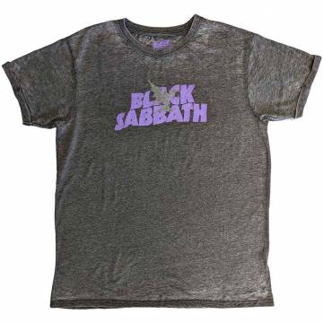 【予約商品】BLACK SABBATH Unisex Burnout バンドTシャツ: Logo & Daemon - CHARCOAL GREY