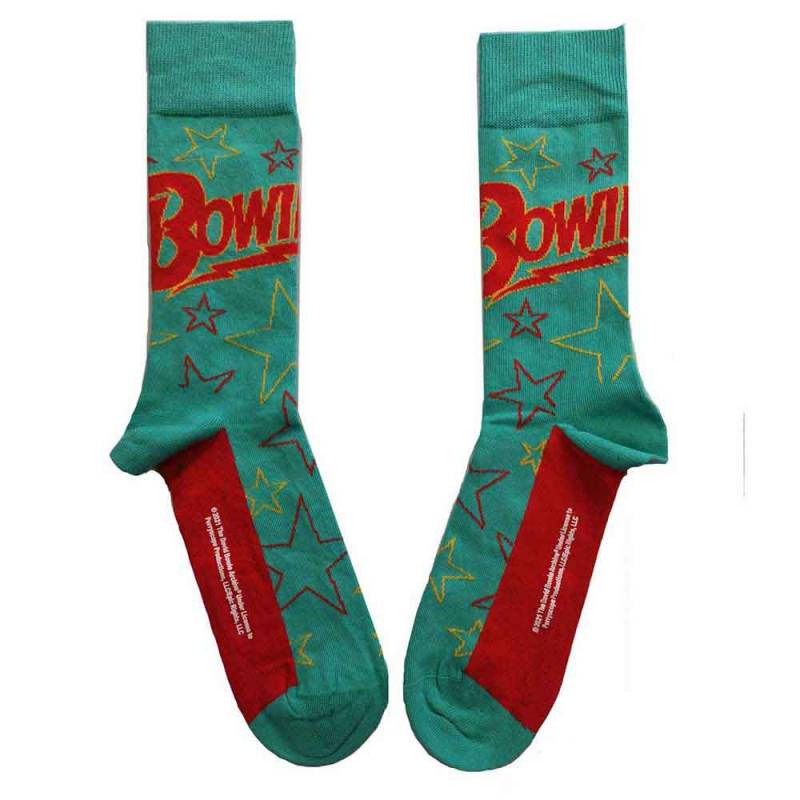【予約商品】DAVID BOWIE Unisex Ankle Socks: Stars Outline (Green) (UK Size 7 - 11)