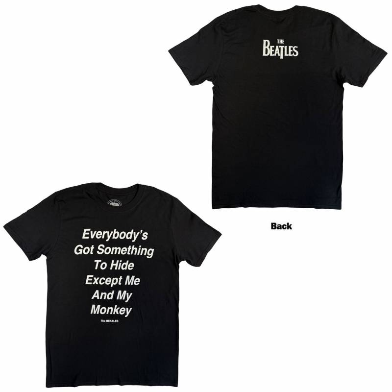 【予約商品】THE BEATLES バンドTシャツ ユニセックス: Me and My Monkey (Black) (Back Print)