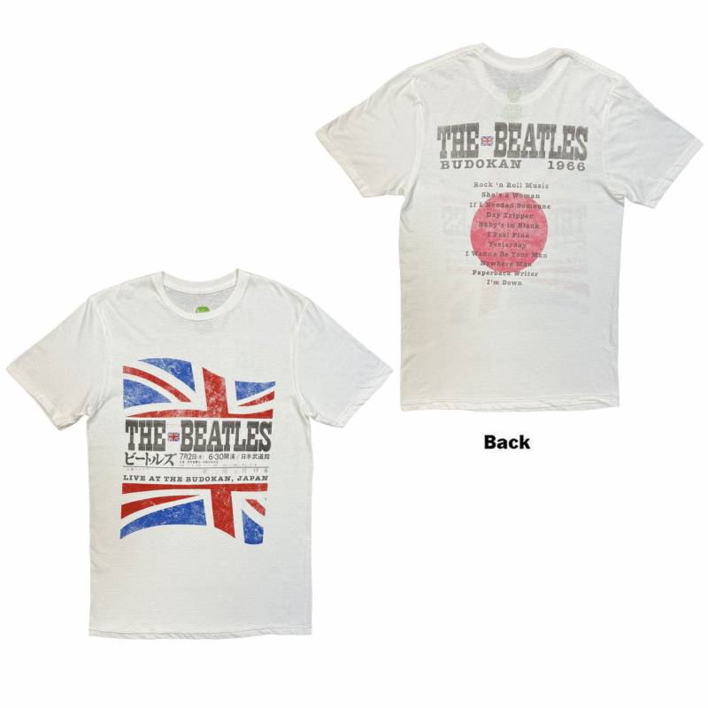 【予約商品】THE BEATLES バンドTシャツ ユニセックス: Budokan Set List (White) (Back Print)