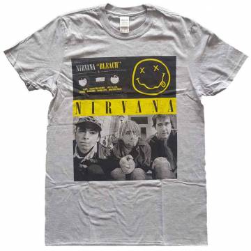 【予約商品】NIRVANA バンドTシャツ ユニセックス: Bleach Cassettes (Grey) - GREY