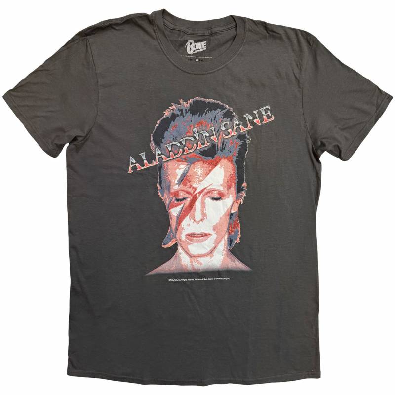 【予約商品】DAVID BOWIE バンドTシャツ ユニセックス: Aladdin Sane (Charcoal Grey)