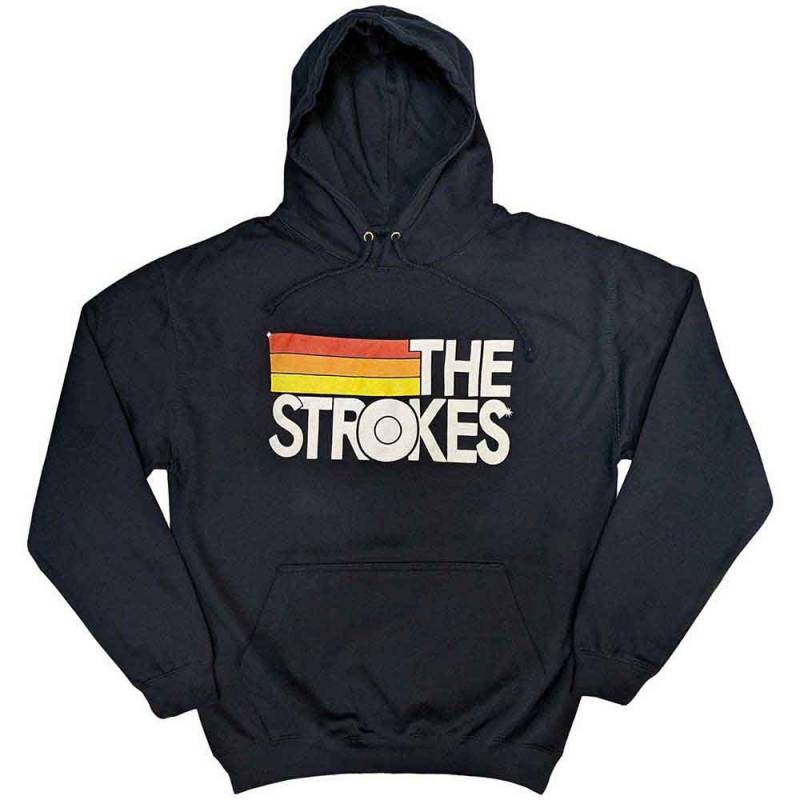 【予約商品】THE STROKES Unisex Pullover Hoodie: Logo & Stripes (Navy Blue)