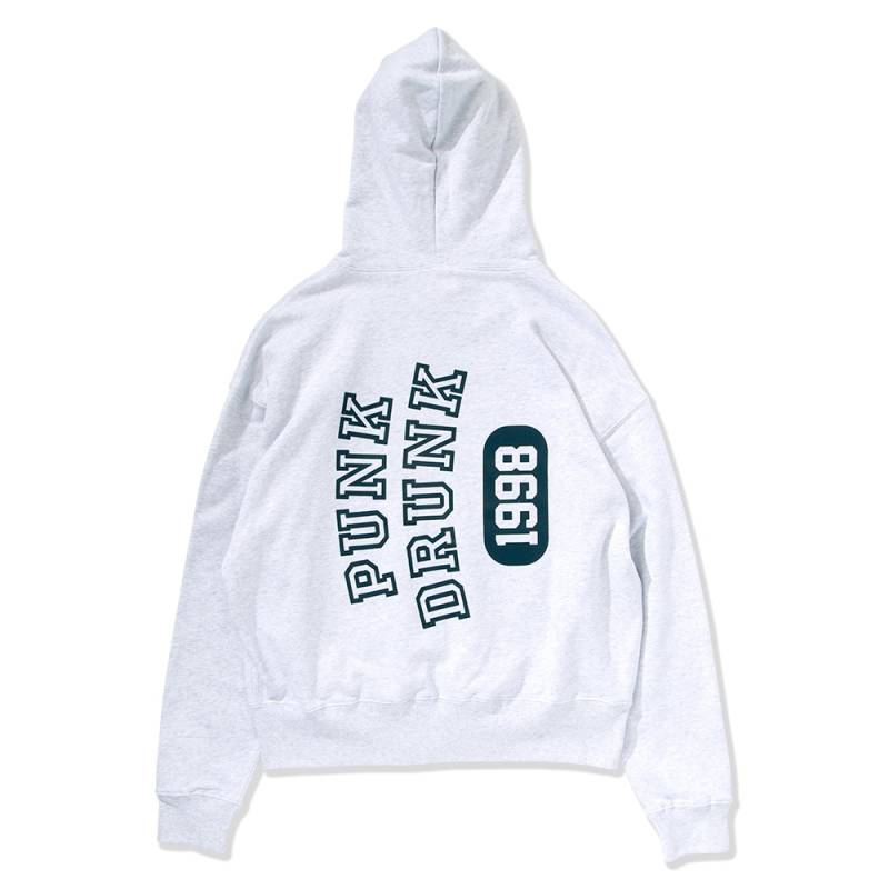 【予約商品】PUNK DRUNKERS (パンク・ドランカーズ) 横向きZIPパーカ - ASH