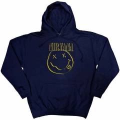 【予約商品】NIRVANA Unisex Pullover Hoodie: Inverse Happy Face (Navy Blue)